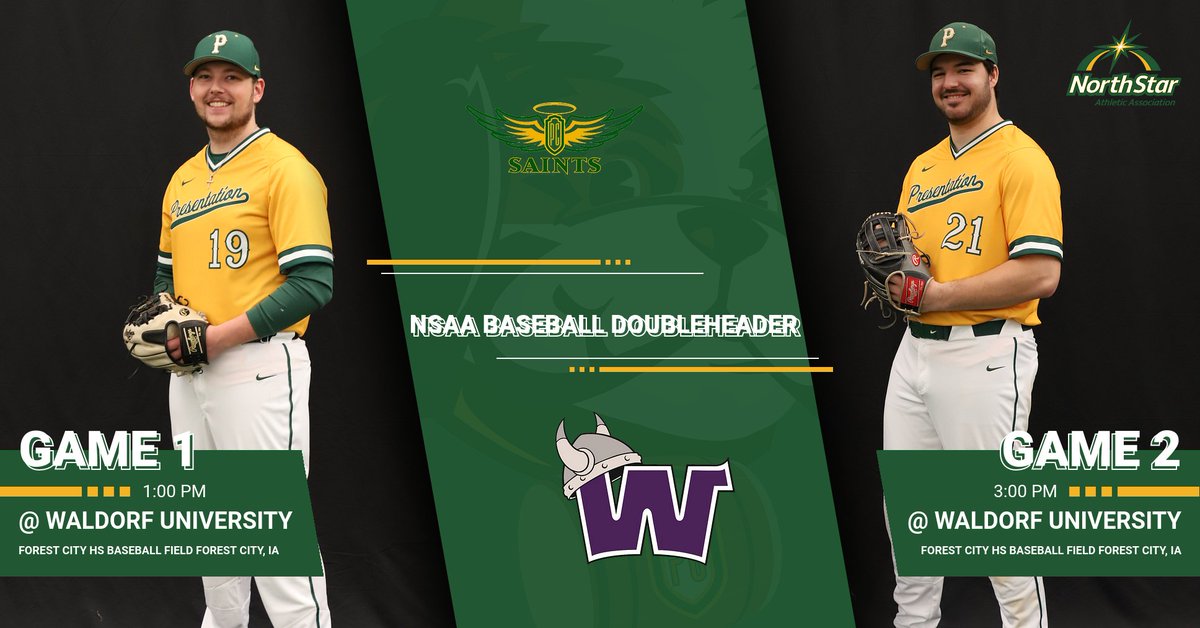 PCSaints's tweet photo. ⚾️NSAA Baseball Gameday Doubleheader⚾️
⏰1 &amp; 3 PM
🆚Waldorf University
📍Forest City IA - HS Field
📺https://t.co/7O7uZd60wf - Game #1 Stream
📺https://t.co/fUpVr13xIw - Game #2 Stream
📊https://t.co/paMPWevBXj - Game #1 Live Stats
📊https://t.co/Sbw2cKcQTq - Game #2 Live Stats https://t.co/QXwLAeLwsW