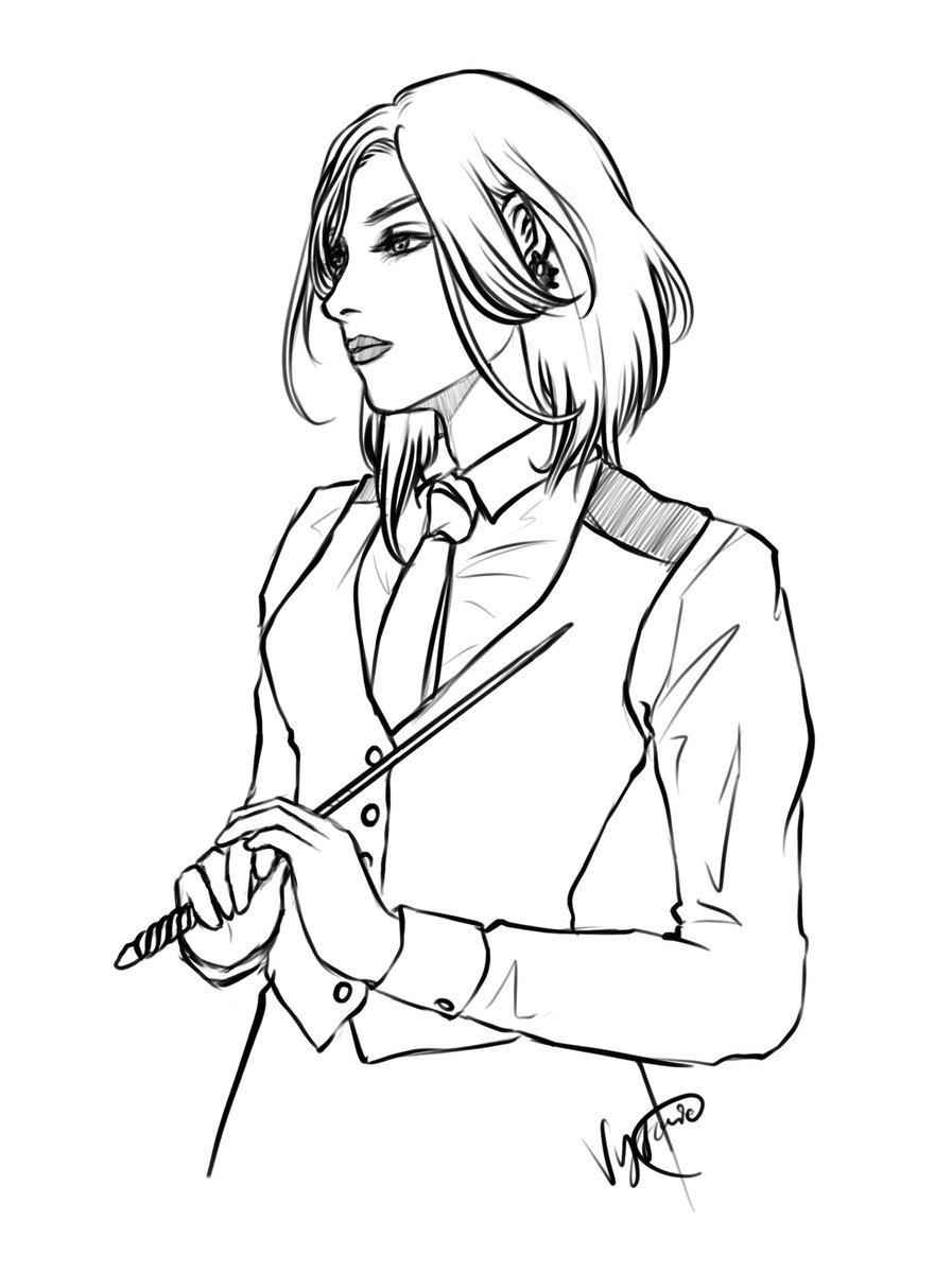 Vyscaria's tweet photo. Circe Nightingale 
My girl! 
#HogwartsLegacy #characterdesign #characterart #procreateart #Slytherin https://t.co/6D4oWIyDhK