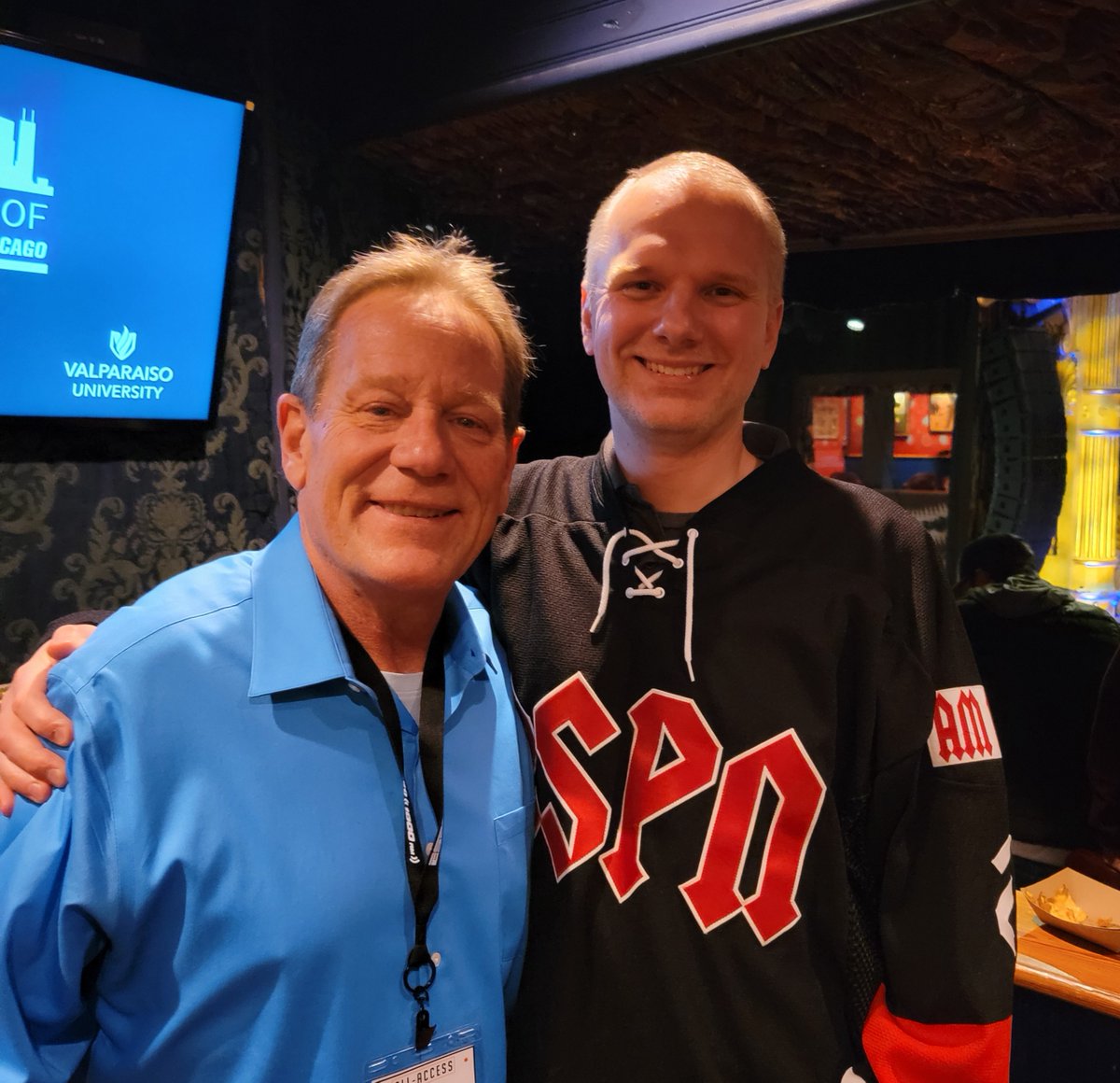 ScotBertram's tweet photo. Spent the day at the House of Blues in Chicago celebrating 25 years of @ESPNChicago & a reunion of "Mac, Jurko, & Harry," the best sports radio show in the city's history. Great to catch up with so many, including @DannyMacShow. Fun to see him, @Jurko64 & @HeyTweetHarry together https://t.co/Xo0acmhQnL