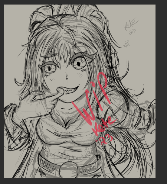 DrawSothulhu's tweet image. 67: Words and words. 
Sorta just putting the hair together.