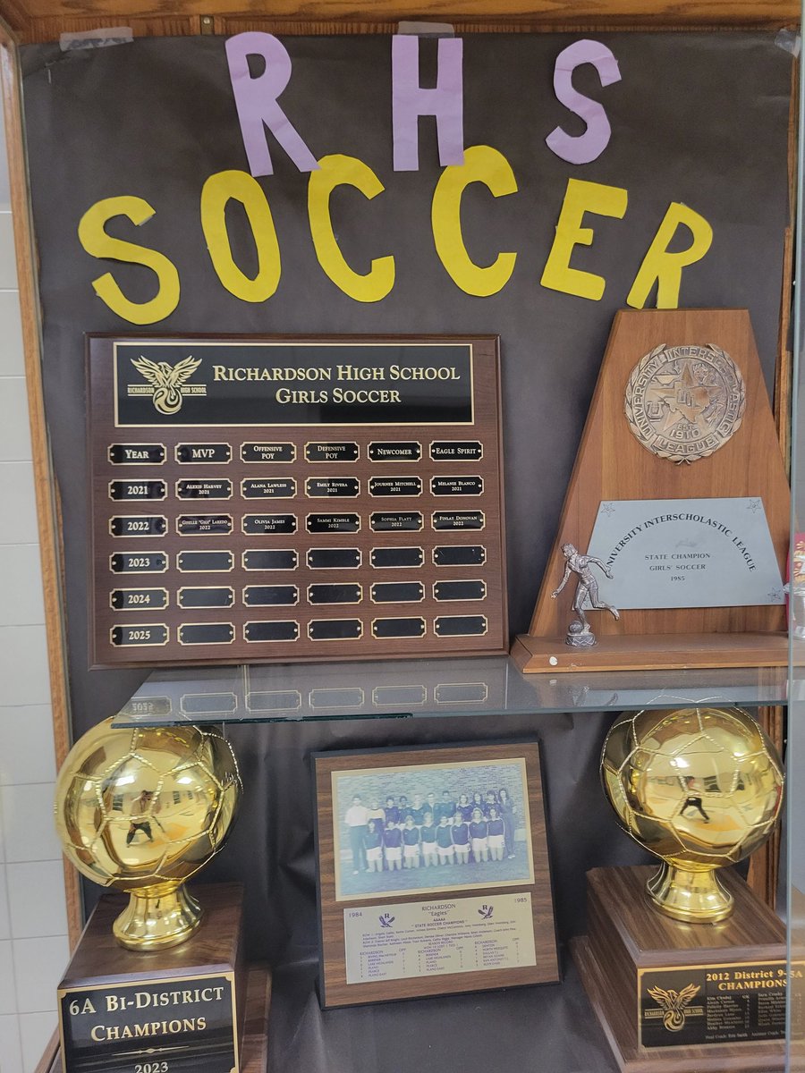RHSEagleSoccer's tweet photo. When you win your first golden ball since the 2012 district champs,  you've got to make room to put it in your trophy case immediately!

#AllIn https://t.co/7P4MQKRAGc