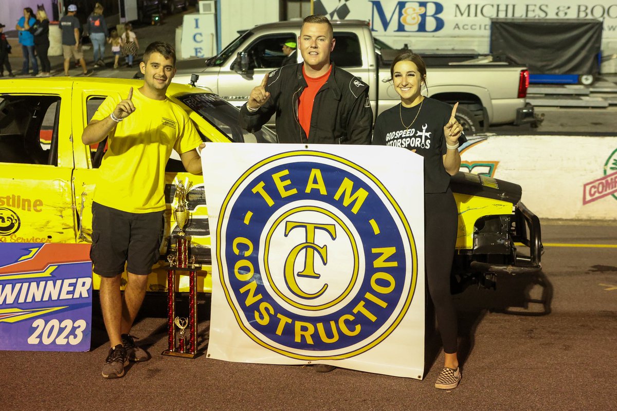 5 Flags Speedway (@5flagsspeedway) on Twitter photo Tonight’s winners:
Pro Trucks: <a href="/GrantThompson54/">Grant Thompson Racing</a>
Pure Stocks: Colby McDonald
Crown Stocks: Kris Rummel
Thank you to <a href="/TeamConLLC/">Team Construction LLC</a> for their support, and thank you fans and drivers for coming out tonight!
See you tomorrow night for the <a href="/ARCA_Racing/">ARCA Menards Series</a> Pensacola 200! Tonight’s winners:
Pro Trucks: <a href="/GrantThompson54/">Grant Thompson Racing</a>
Pure Stocks: Colby McDonald
Crown Stocks: Kris Rummel
Thank you to <a href="/TeamConLLC/">Team Construction LLC</a> for their support, and thank you fans and drivers for coming out tonight!
See you tomorrow night for the <a href="/ARCA_Racing/">ARCA Menards Series</a> Pensacola 200!