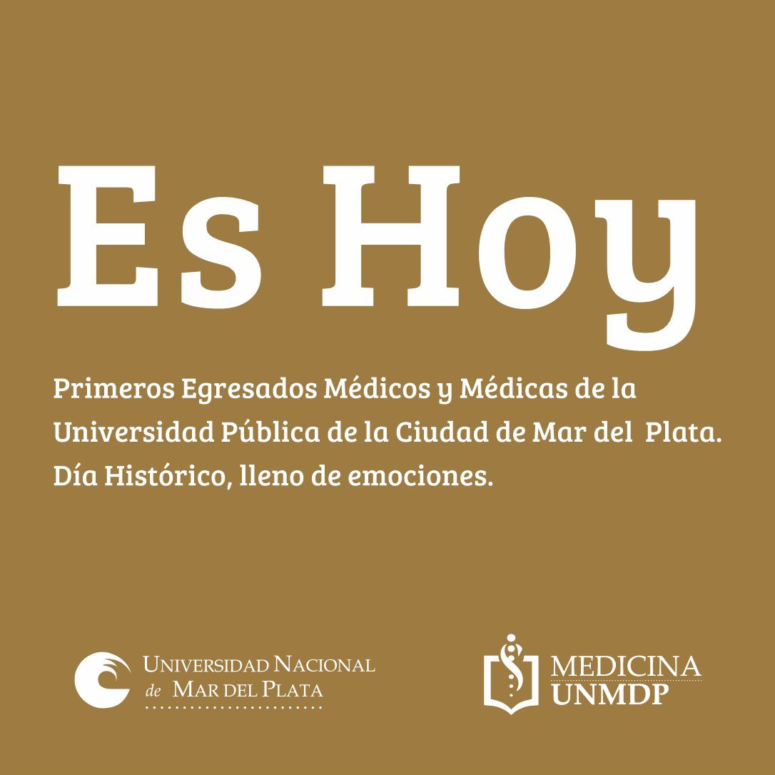 Llegó el día !!!

Estamos felices, emocionados y orgullosos.
Gracias a todos los que están haciendo realidad este sueño.

<a href="/unmdp/">Universidad Nacional de Mar del Plata</a> <a href="/adrianalasino/">Adrián Alasino</a> <a href="/gaangelini/">Gabriel A. Angelini</a> <a href="/hpcmdp/">Hospital Privado de Comunidad</a> <a href="/sambueza_julio/">Julio Sambueza</a> @rectorunmdp <a href="/vicerrectorado9/">@vicerrectoradounmdp</a> <a href="/luchoburket/">Luciano Burket</a> 
#PrimerosGraduados
#SomosMedicinaUNMDP
#MejorPública