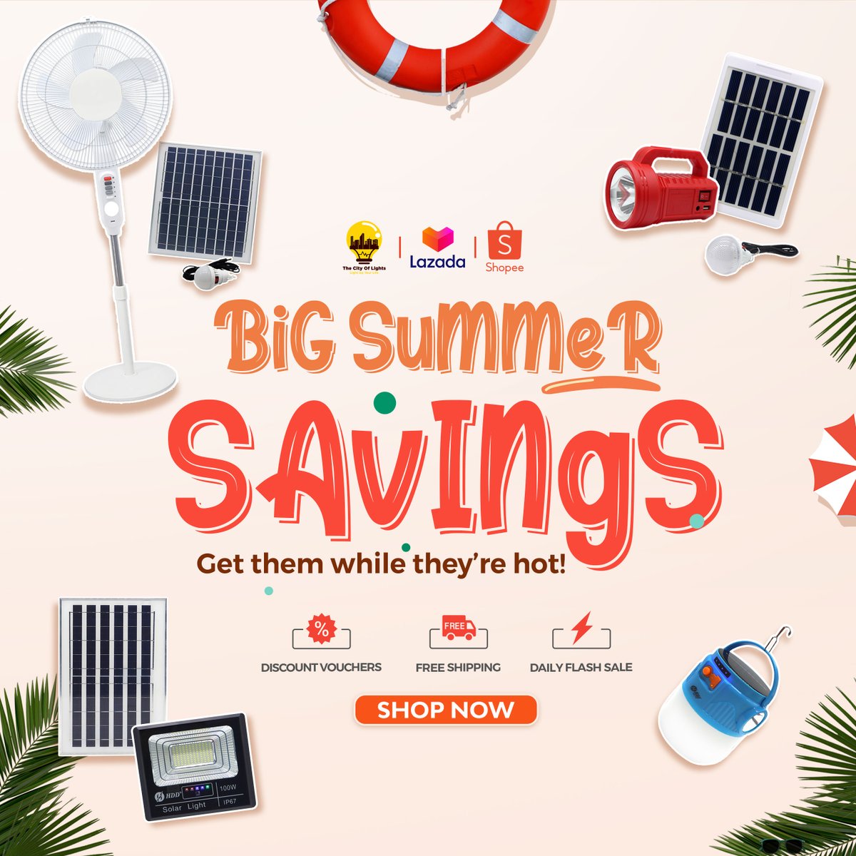 tcls_ph's tweet photo. Our summer sale kicks off today and you don't want to miss these deals! 🌞⛱️

Check us out: 🛒
Lazada 👉 https://t.co/f6tTCTc3bP
Shopee 👉 https://t.co/Db2cyoCgm1

#TheCityofLightsPH #BigSummerSavings #DiscountedPrice  #ShopeePH #LazadaPH https://t.co/AkLgVC8v1c