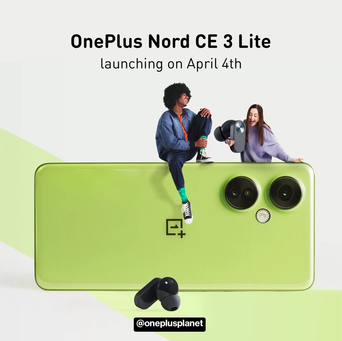 oneplusplanet's tweet photo. OnePlus Nord CE 3 Lite and OnePlus Nord Buds 2 launching on April 4th! https://t.co/ykL0ImNxT6