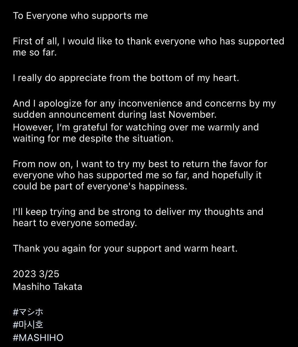 ganbarimashiho's tweet photo. Mashiho is so sweet and considerate, he conveyed his feelings in three different languages. The definition of a global artist !! https://t.co/j0hydk0QNA