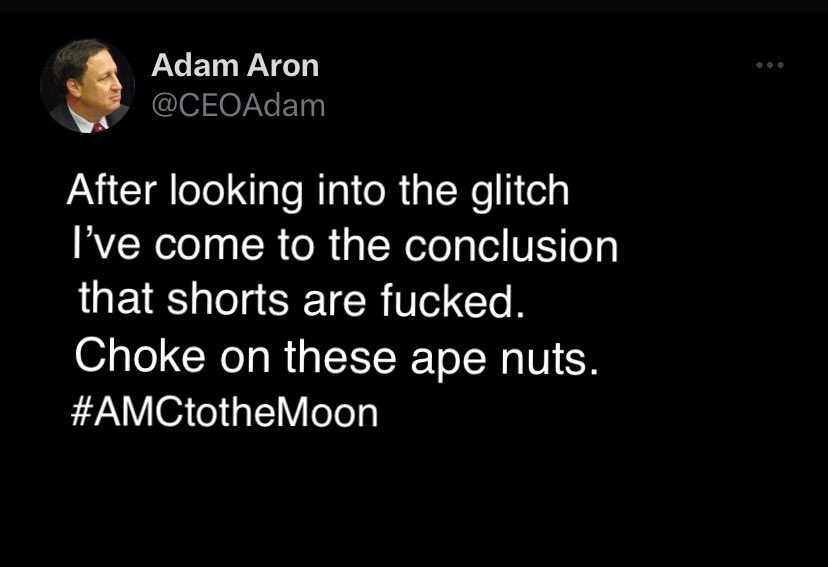 shillhunter80's tweet photo. I agree, boss. #AMC #APE https://t.co/oUexHbBHqu