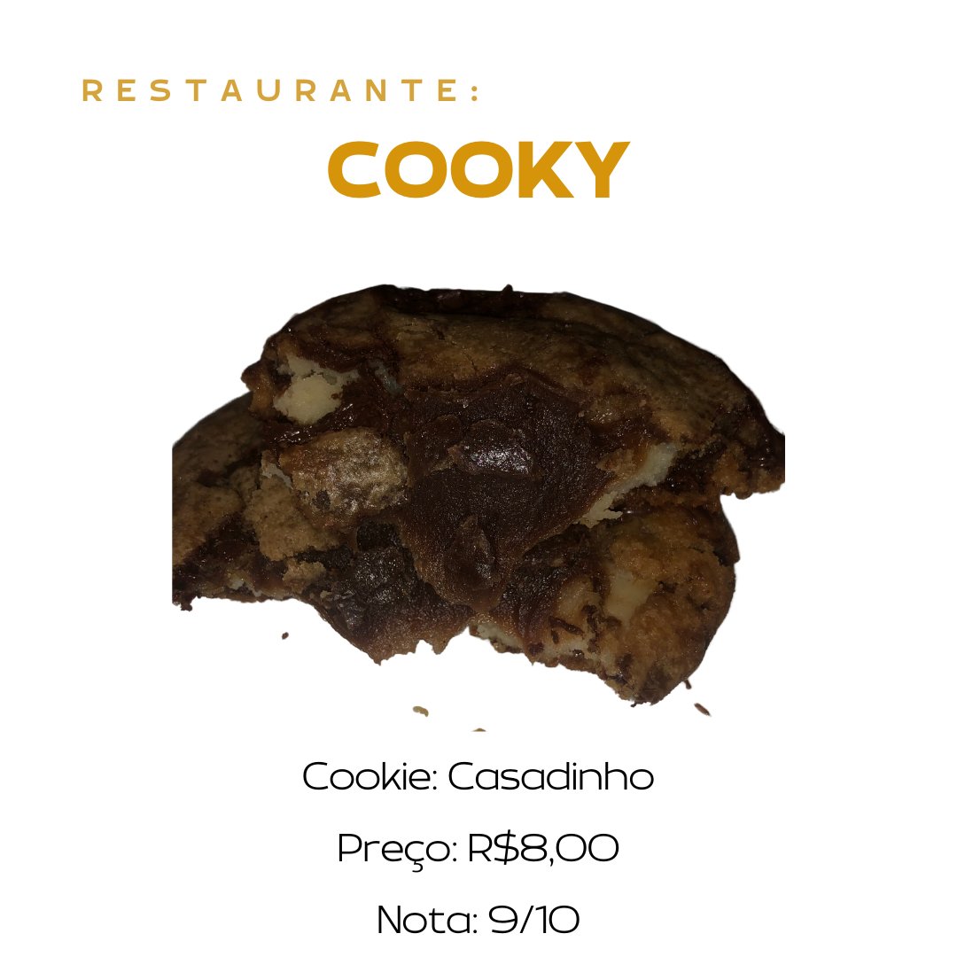 matheus_hobbies's tweet photo. Restaurante: Cooky @cooky

Cookie: Casadinho

Preço: R$8,00

Nota: 9/10

Crítica: Massa fina, bastante recheado, saboroso, pediria novamente e preço muito justo pela qualidade entregada. Casadinho mesclou o chocolate ao leite com o branco. #chocolate #branco #casadinho #cookie https://t.co/cKgTiQ3SM2
