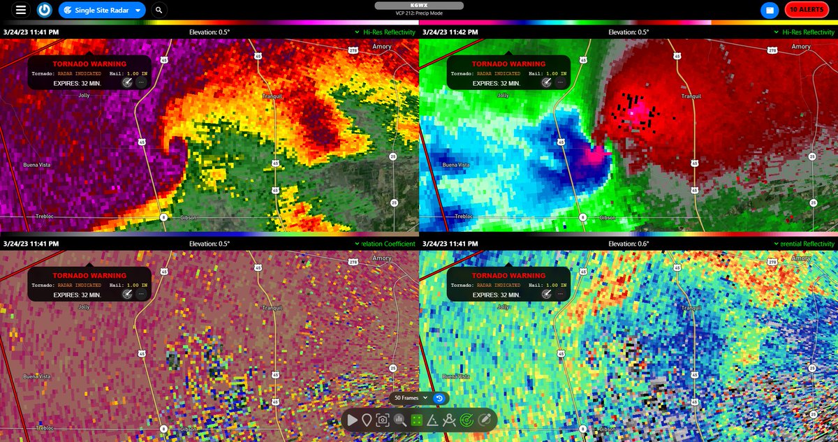 RadarOmega on Twitter "PDS Tornado Warning continues for Amory MS