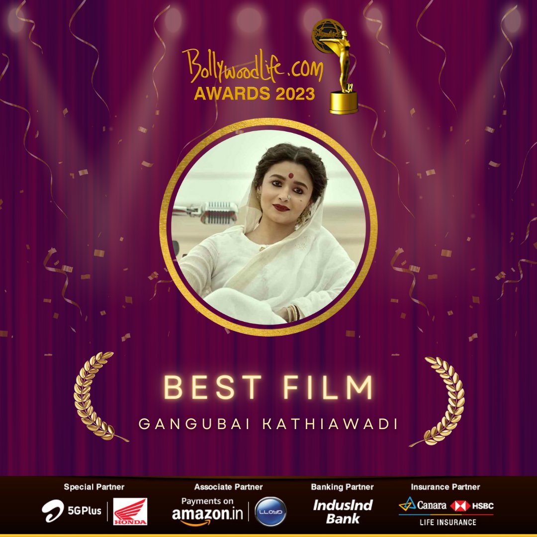 bollywood_life's tweet photo. #GangubaiKathiawadi wins the Best Film award at the #BLAwards2023! Congratulations! ✨❤️ 

#BollywoodLifeAwards #BLAwards https://t.co/jHWg4GoqgF