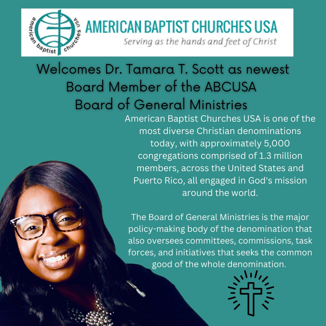 LadyTScott's tweet photo. Honored to serve @AmericanBaptist in this season. God is doing some amazing things. I’m looking forward to seeing my ABCUSA family at the Biennial in San Juan, PR. TGBTG 🙌🏾🙏🏾 https://t.co/78gxqtLYUz