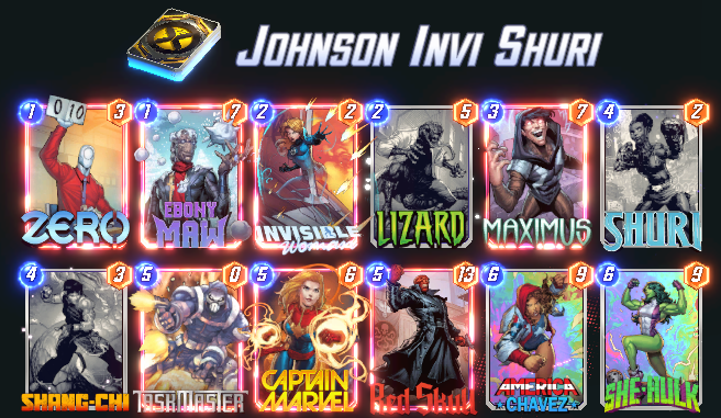 I qualified for the playoffs in the $400 total prize money 616 Open Cup qualifying round. 

The playoffs will be held on Sunday at 12 p.m. CDT.

The deck I used is an invisible women's back attack Shuri deck that doesn't use Armour or Cosmo

Invi is continuous zero + back attack.