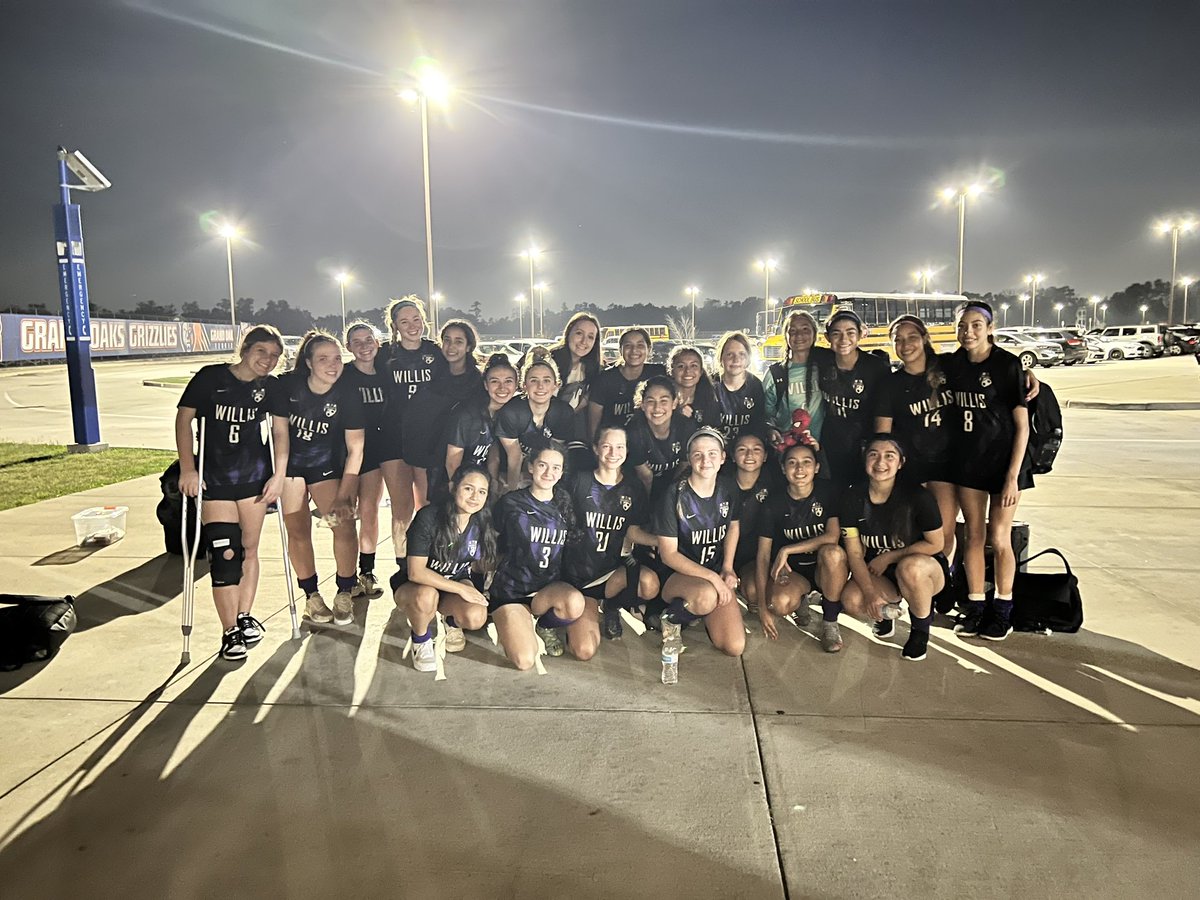 These ladies got it done tonight! On to round 2! Let’s go Kats! #WillisISD #WillisHS #4theDub ⚽️💜