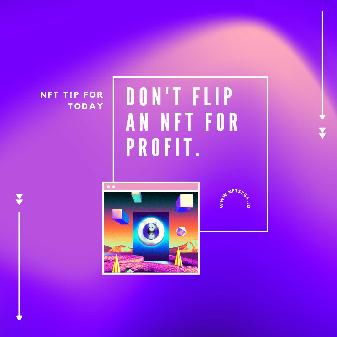Nftsegaofficial's tweet photo. If you are into #NFT just to make money, then you'll need to learn the do and don'ts of flipping NFTs. This is buying an NFT at a low cost and selling it for a higher price. If you do this, you'll need to keep track of upcoming NFT drops and try to spot the best new projects. https://t.co/Lzlcsgf6Ul