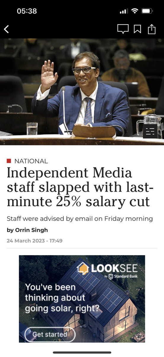 KevinMcCallum's tweet image. This is an utter disgrace and a barefaced lie.
To cut salaries with no warning is shocking.
To say Independent Media is the only SA media house that has “not embarked on mass retrenchments” is a lie. They have had waves of retrenchments.