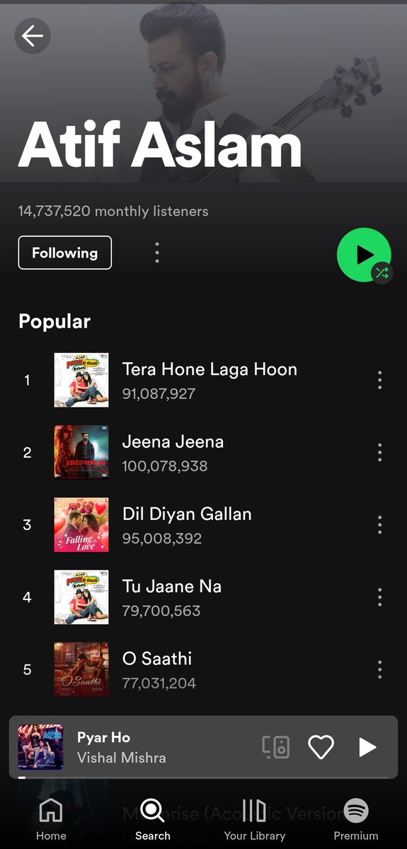 its_Mayur_'s tweet photo. And finally it's an Century 🔥
#JeenaJeena has crossed 100m+ streams on @spotifyindia 💜
Soon #THLH , #DDG ,#TuJaaneNa , #OSaathi will also cross 100m+ streams too
Congratulations @itsaadee @SachinJigarLive @PriyaSaraiya
Many more to come 💫 https://t.co/y17t4ZC46T