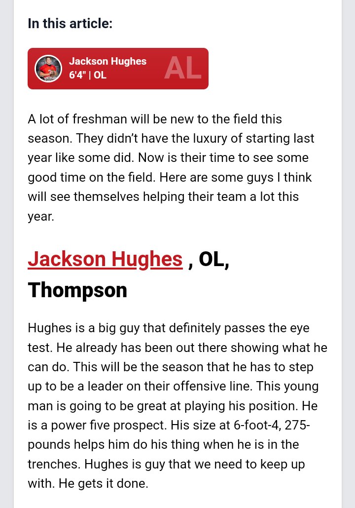 Thanks @PrepRedzone & @MacCorleone74 for including me in an article about 2026 players that could make an impact this spring. I greatly appreciate the kind words. Go Warriors!! Prepredzone.com/2023/03/2026-p…