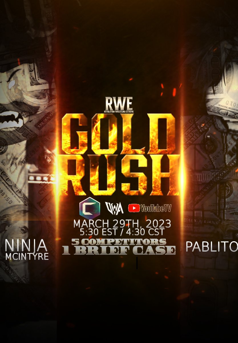 Official_RWE's tweet photo. 5 Competitors… 1 Brief Case who will acquire it? Find out on March 29th, 2023.

 RWE Gold Rush. https://t.co/XoBpRhRPXF