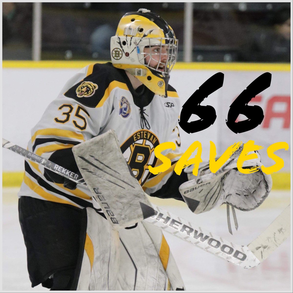 estevanbruins's tweet photo. Cam. 
Hrdlicka.
Is.
Good.

66 saves in our 2-1 OT win in Game 5!! #SJHL 

📸 Kelly Kocur Jacobson https://t.co/EZiFEA6eJ2