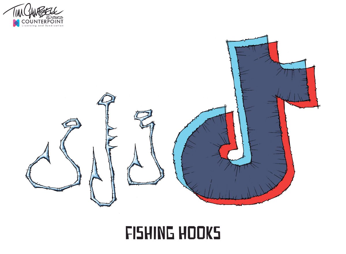 tc2oons's tweet photo. Hooks
#TikTok #tiktokban #China #DataMining #Spying #EntertainmentApp @AAEC_Cartoonist @EandPCartoons @IndianaJournos https://t.co/SF1Bvr1U7q