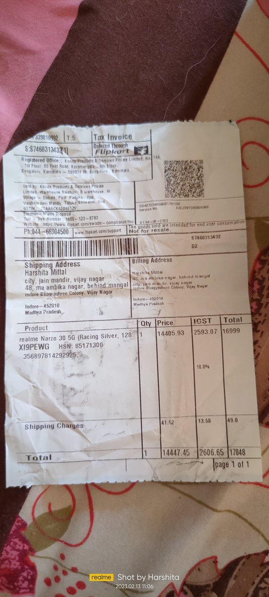 Mittal_3harshu's tweet photo. The worst service award goes to @Flipkart. Thanks @_Kalyan_K  sir for this service. I ordered @realmeIndia narzo 30 worth 17k and got Infinix 11S worth 10.5k. And from past 1.5 month I'm trying to return the phone but my request got cancelled every single time. 
#worstseller https://t.co/oF2WsFuAAi