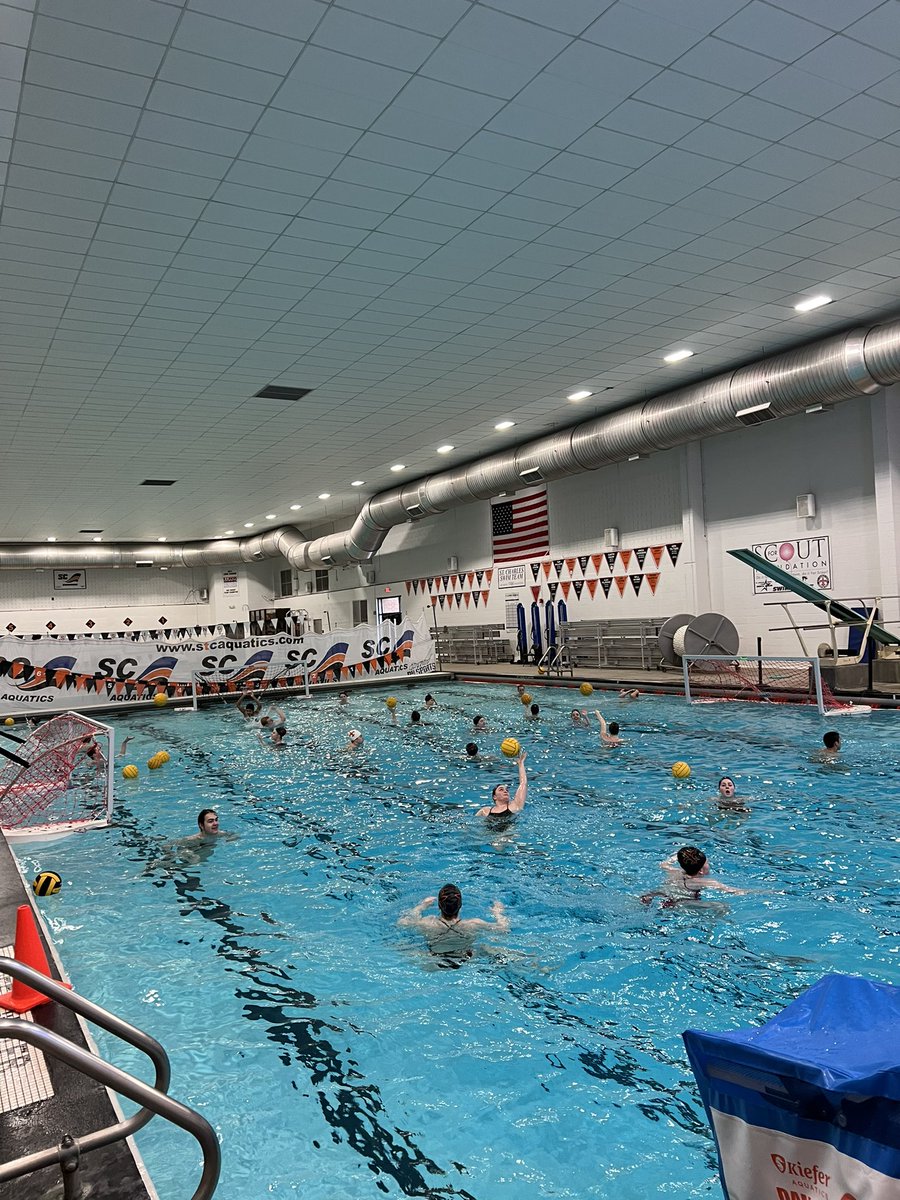 SaintsH2OPolo's tweet photo. What a week it was for @SaintsH2OPolo    We started the week with a fun and productive practice with the boys team. Had a pink out on Wed for our North matchup. Thanks @stcebadminton for supporting us! A double W for Varsity and JV sprung us into spring break against Schaumburg. https://t.co/yvVOs8cyF0