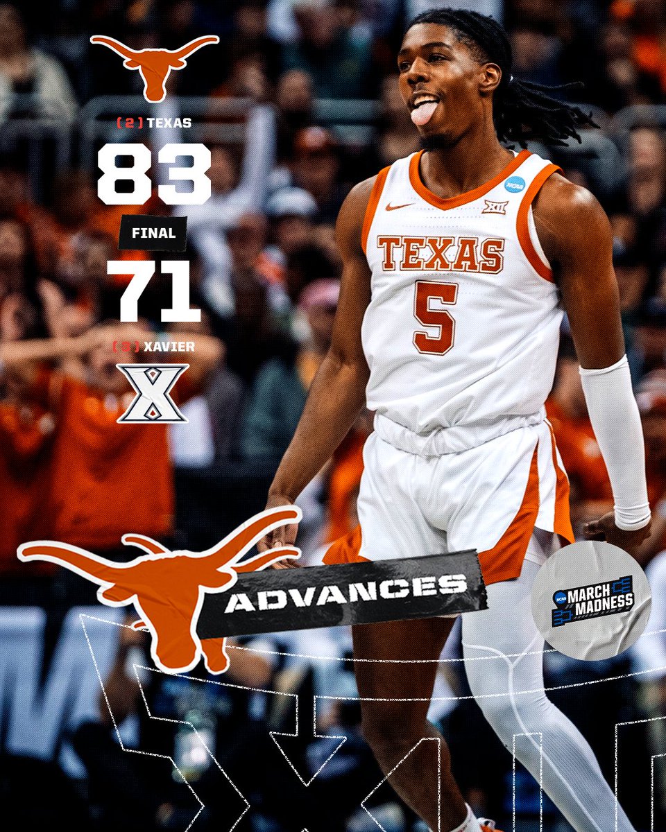 Big12Conference's tweet photo. 𝗧𝗮𝘀𝘁𝗲𝗱 𝗦𝘄𝗲𝗲𝘁. 𝗙𝗲𝗲𝗹𝘀 𝗘𝗹𝗶𝘁𝗲.

@TexasMBB marches on to the Elite 8❕

#Big12MBB #MarchMadness https://t.co/UCyY6hltuS