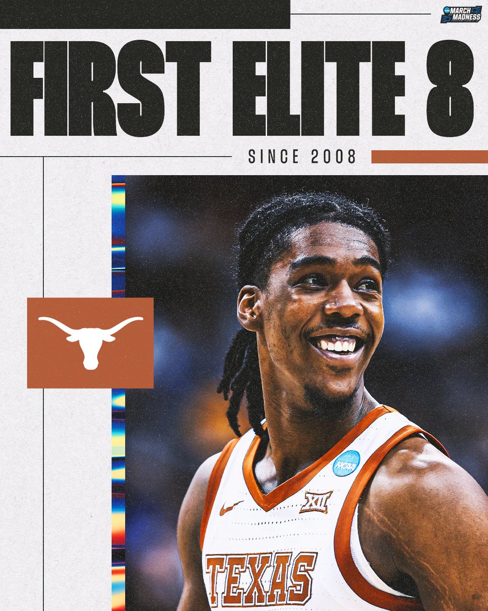 It's the first Elite 8 for Texas since 2008! 🙌

#MarchMadness <a href="/TexasMBB/">Texas Men’s Basketball</a>