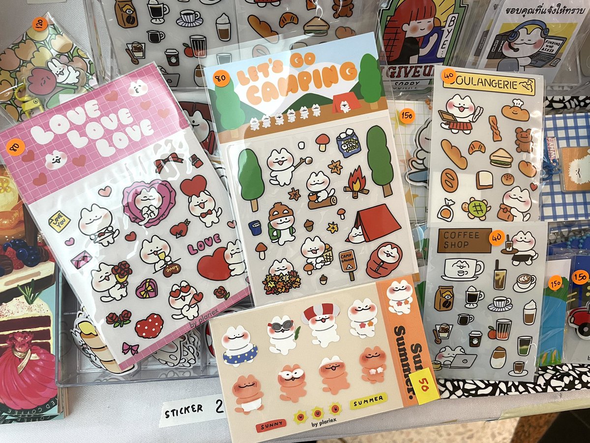 Mini sticker 20.-
Acrylic keyring 100.-/120.- 
Sticker ลอกออกได้ 40.-/50.-/80.- 