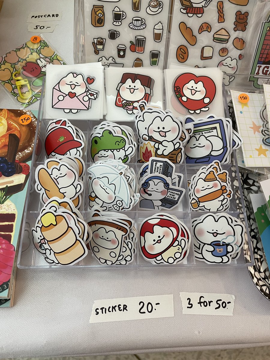 Mini sticker 20.-
Acrylic keyring 100.-/120.- 
Sticker ลอกออกได้ 40.-/50.-/80.- 