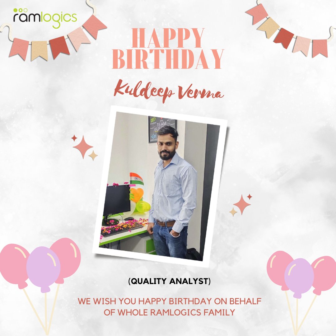 ramlogics's tweet photo. On behalf of the whole @ramlogics family, We wish you a very happy birthday and send you our best wishes for your success and happiness in your life.” 🎉 🎂

Happy Birthday, @kuldeep05353

#Ramlogics #Team_Ramlogics #think_blockchain #think_ramlogics #birthday #birthdaywishes #te https://t.co/ONZwb5Zsnc