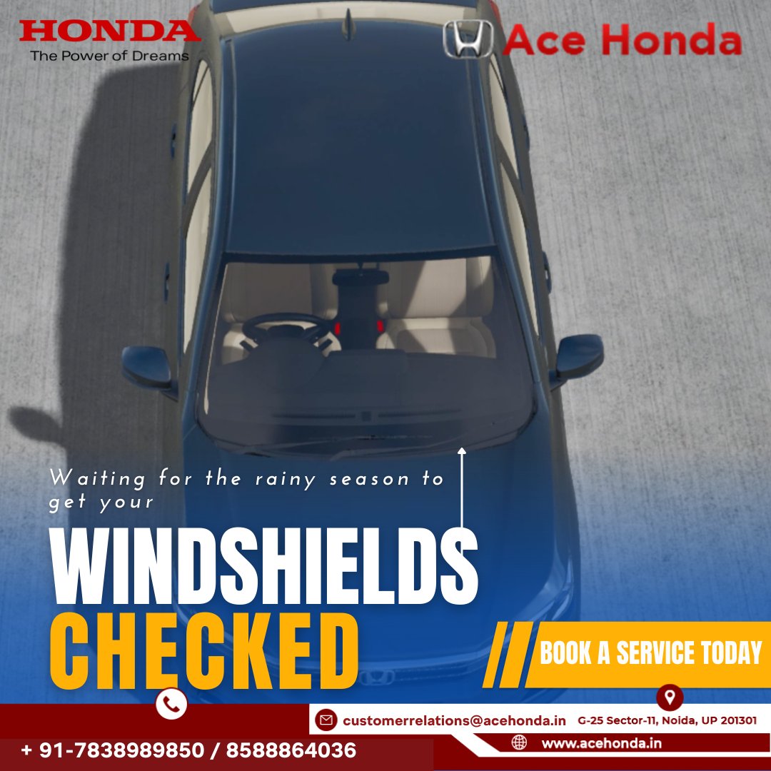 AceHonda2's tweet photo. Get your windshields and wipers checked beforehand, it is helpful for you.

Avail best services at Ace Honda today!
.
.
.
#Acehonda #HondaIndia #Hondafromhome #hondaservice #hondacarservice https://t.co/seMN7ek88Q