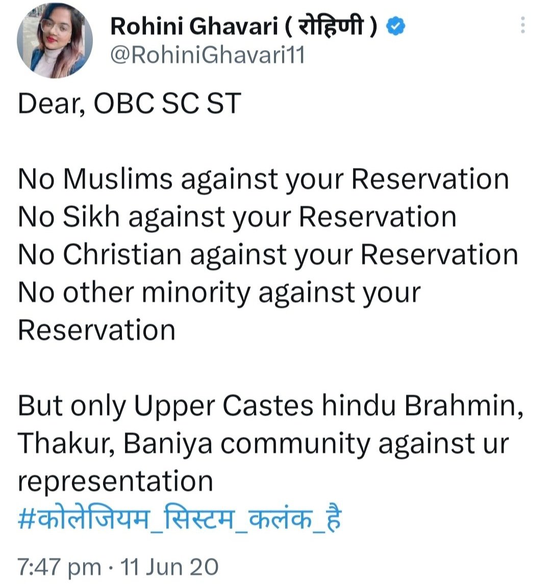 talk2anuradha's tweet photo. You don't get seats in govt college despite scoring 90%, thanks to #reservation. You somehow manage to get private jobs. You pay 30% tax so upper class haters get 1 crore scholarship to pursue Ph.d abroad. 

How it feels to get treated as 3rd class citizen in your own country? https://t.co/pWfE9K3f0y
