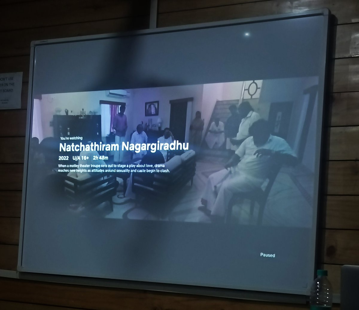 papersargent's tweet photo. Professor Vijeta discusses the different ways the language of caste is expressed in films through scenes from Natchathiram Nagargiradhu (2022) and Kumbalangi Nights (2019) at #WritingWorldsWorldsWriting #NewTextualities2023
@sju_english82 https://t.co/gdoIrQI4zR