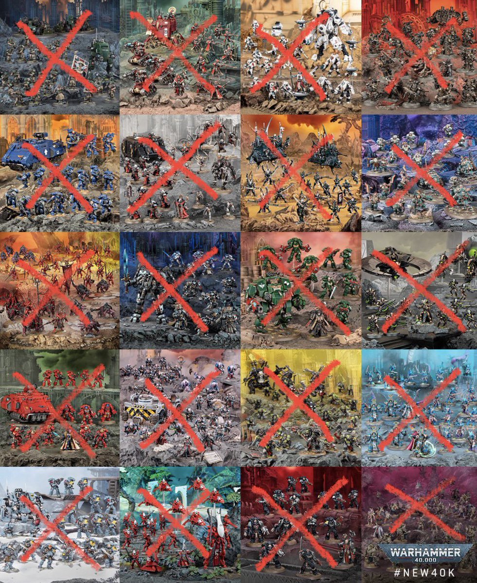 Marcazius's tweet photo. @AndyCRuns BINGO!
I also have the Custodes, Tyranids &amp; Templars which are missing from picture. The sad part is none of these are fully painted yet.

I think it’s time to admit I have problem #WarhammerCommunity

My problem is not enough time! 

Plus @warhammer release things to fast. https://t.co/o32CZ2xqwM