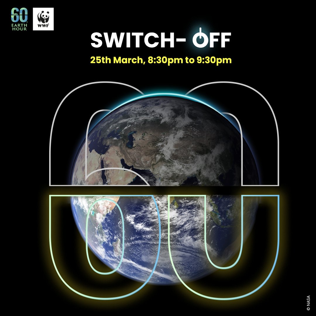 WWFINDIA's tweet photo. Join us for #EarthHour on 25th March 2023 at 8.30pm to create the #BiggestHourForEarth ❤️🌏 https://t.co/4njggxP2V5