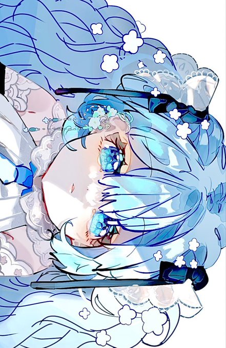 「blue hair lace」 illustration images(Latest)