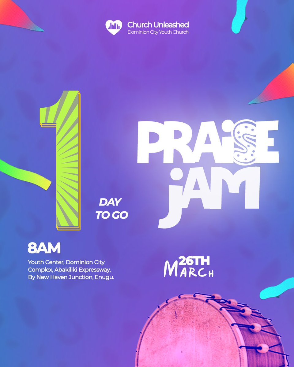 DcYouthChurch's tweet photo. Our dancing shoes are ready, our voices are already in tune π₯³π₯³
Whatβs left is for all of us to lift God up in praise
Tomorrow 8am, Youth Center, dominion city Complex, behind HQ2, along abakaliki expressway, New Haven
#praiselikeneverbefore
#dominioncityyouthchurch https://t.co/wCFRNYcSB4