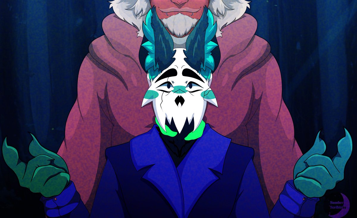 _DeerGraves_'s tweet photo. I drew a silly drawing of somber and his husband!
(the silly red dude in the back belongs to my bf!)
#art #fakeanimescreenshot #ocart #wendigooc #cryptidocs https://t.co/F2d1U2aLXi