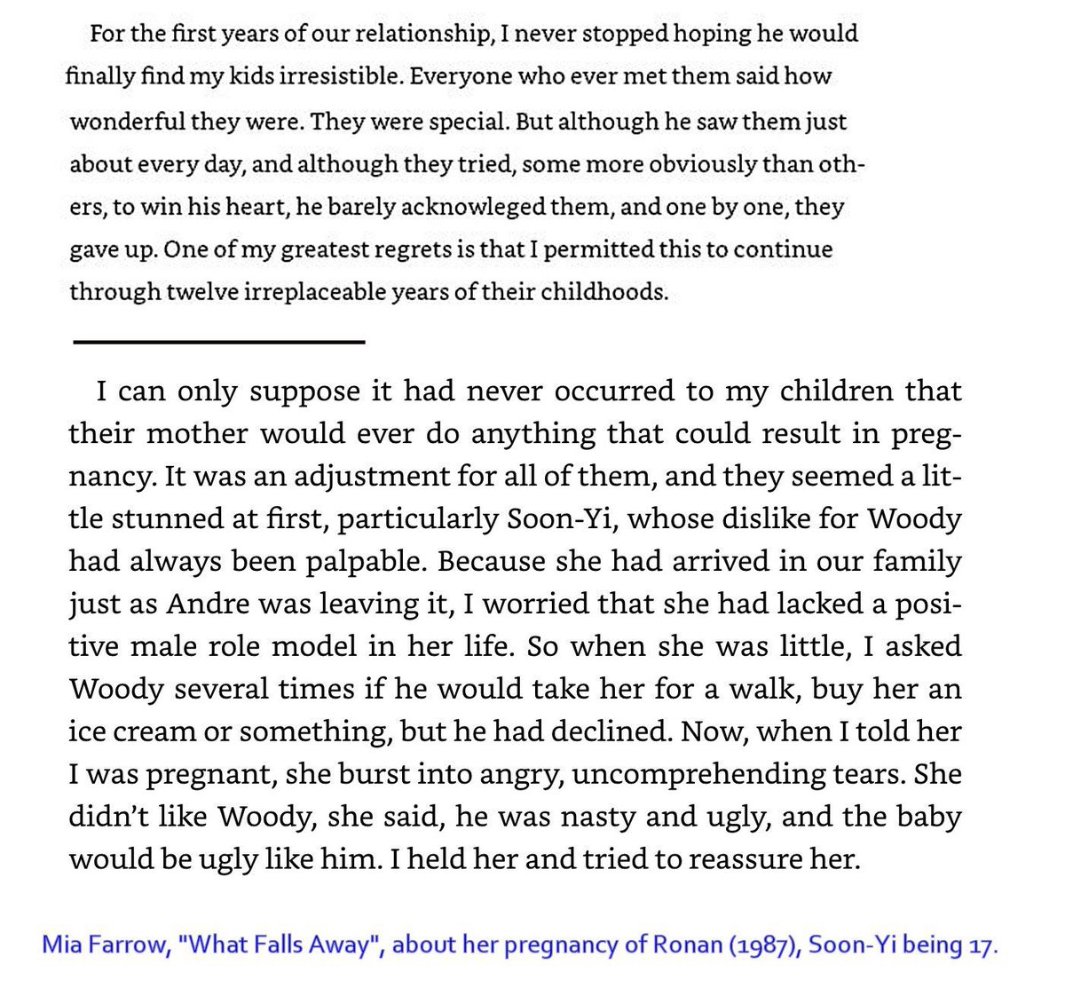 NoImNotWoody's tweet photo. @shilohwalker It’s not semantics, it’s the truth. Woody had no role in raising her whatsoever. They rarely even spoke until she was around 20. These are established facts, regardless of your speculation. https://t.co/E46QY1GSZw