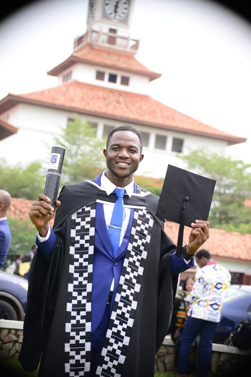 musahaziba's tweet photo. Another level reached, on to the next soon. Thanks to Prof. George Owusu for discovering me and supervising my dissertation. It is not easy to be the only one graduating among 18 students @ISSERUG, I deserve a celebration.
#SchoolofGraduateStudies. 
#UGCongregation 
#UGIS75 https://t.co/1xMwA6PKzQ