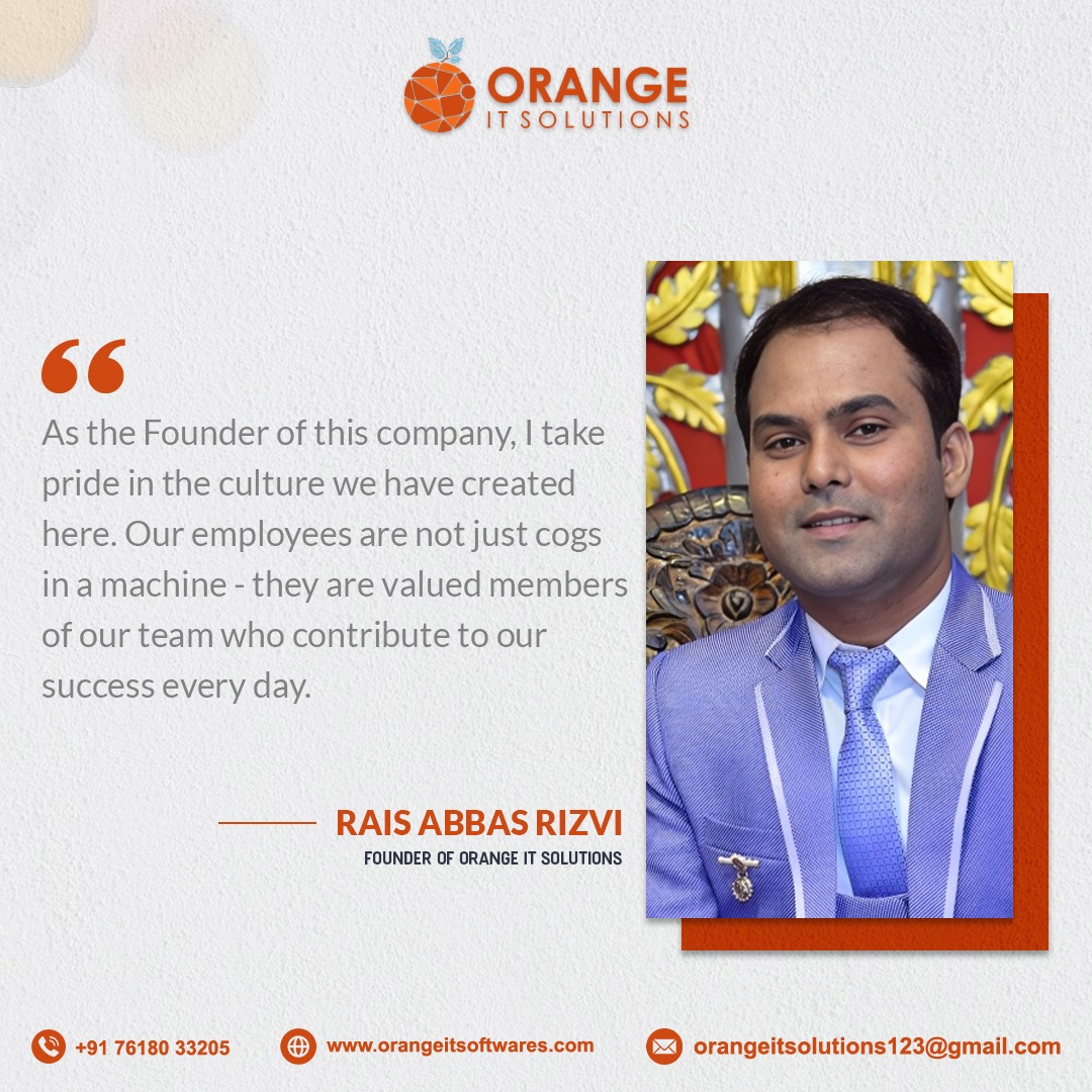 OrangeITSoluti2's tweet photo. What makes Orange IT Solutions Successful. Hear it From our Founder Rais Rizvi.
#employeeappreciation #Spotlight #bookstagram #BossDesk #employeespotlight https://t.co/aDxm4owRJN