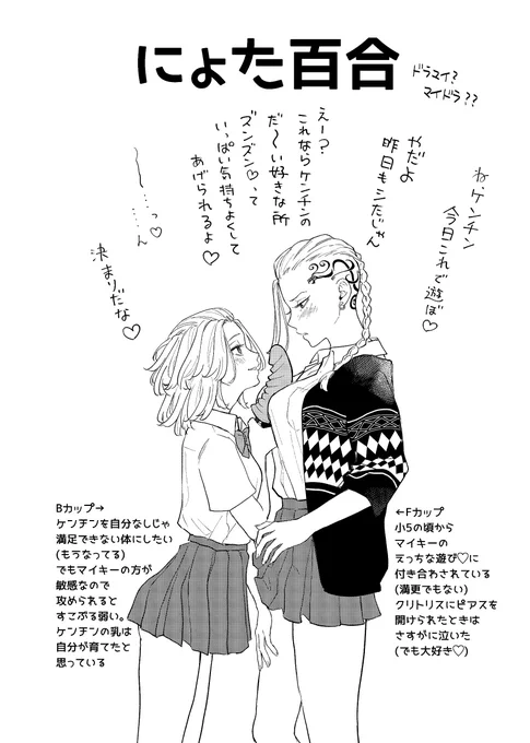 ご本に載せたにょた百合ドマド🫶
見せパンはいてるタイプのギャルたち...びっちに見せかけた純愛だヨ❤️ 