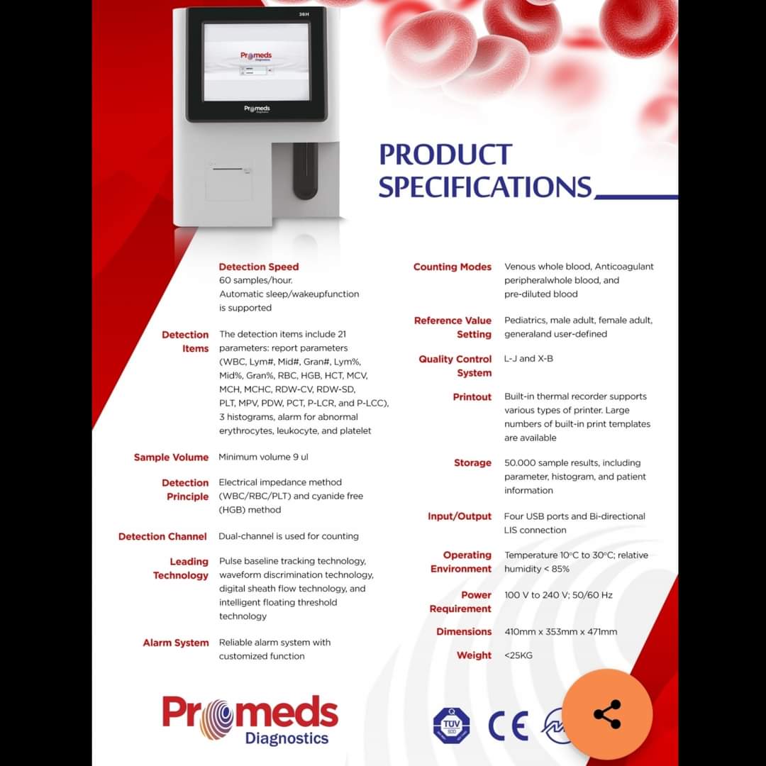 KaryaDeli's tweet photo. Auto Hematology Analyzer adalah alat hematology utk menghitung sel sel darah
Keunggulan Promeds Hematology Analyzer PM 36-H antara lain:
✅Dilengkapi dgn LCD layar sentuh 10.4 inch
✅Tidak memerlukan cairan pembilas 
✅Dilengkapi eksternal printer
✅Penggunaan operasional mudah https://t.co/ypxPoBGyvz