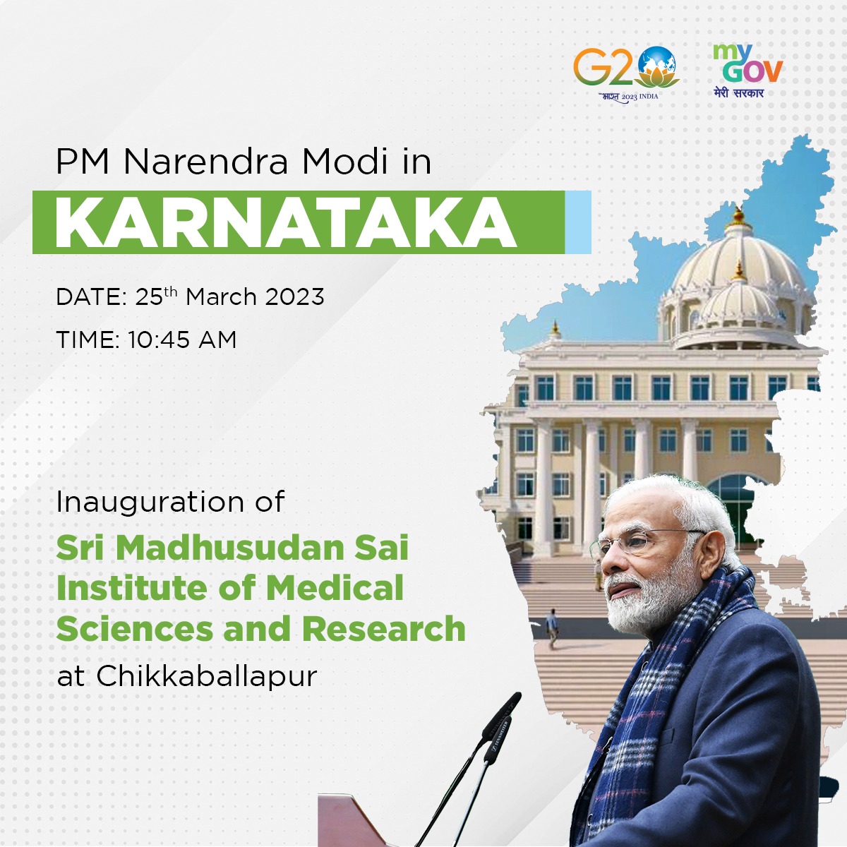WATCH LIVE 

PM @narendramodi  to inaugurate Sri Madhusudan Sai Institute of Medical Sciences and Research in Karnataka

📹: youtube.com/live/RsuXJJ4s7…
#karnataka #chikkaballapura #srimadhusudansai
#SriMadhusudanSaiInstituteofMedicalSciencesandResearch #bengaluru 
@BSBommai