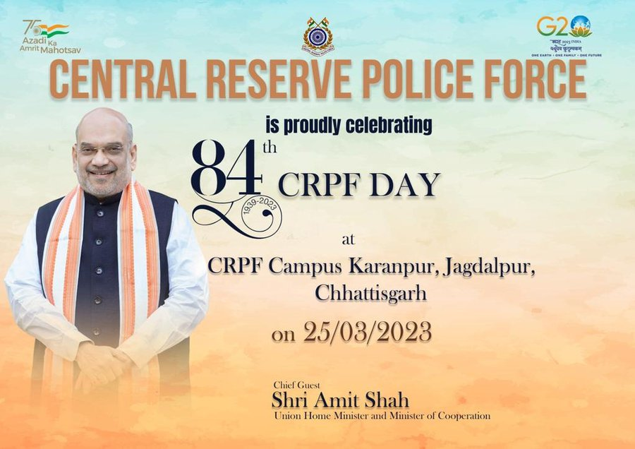 willtextuh's tweet photo. Central Reserve Police Force was established 84 years ago to eliminate the Naxals and disturbing other forces from the states. This day is being recognized today, and the chief guest is Amit shah
#AmitShahInJagdalpur
#NaxalFreeIndia https://t.co/1Dbwx01PtB