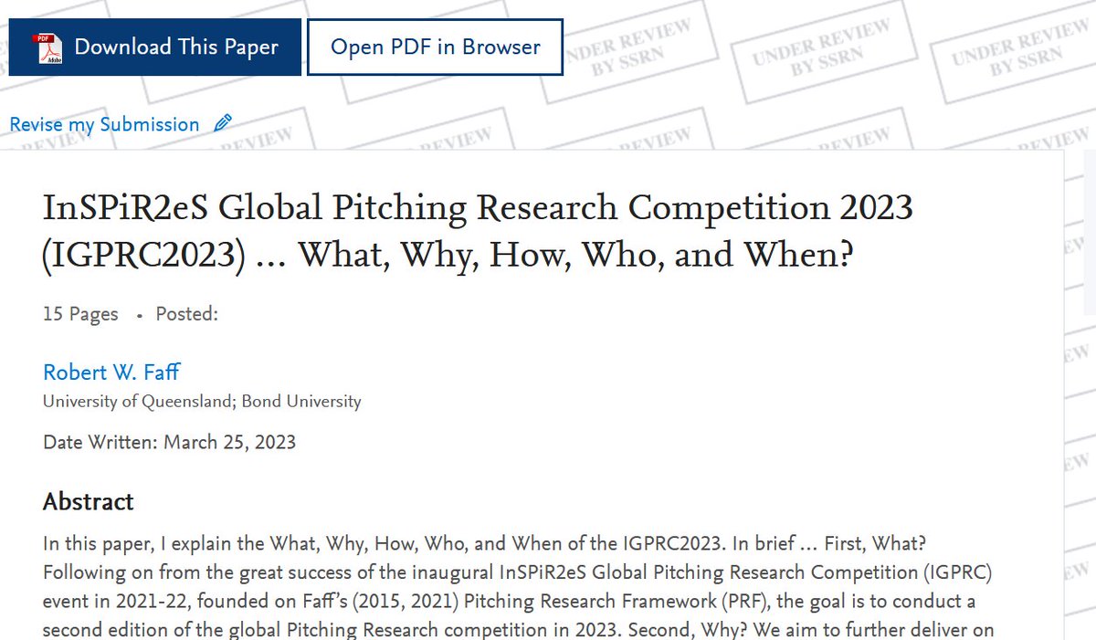 InSPiR2eS Global Pitching Research Competition 2023 (IGPRC2023) … What, Why, How, Who, and When? <a href="/SSRN/">SSRN</a> papers.ssrn.com/sol3/papers.cf… <a href="/PiR2e/">InSPiR2eS</a> <a href="/PitchResearch/">Pitching Research</a>