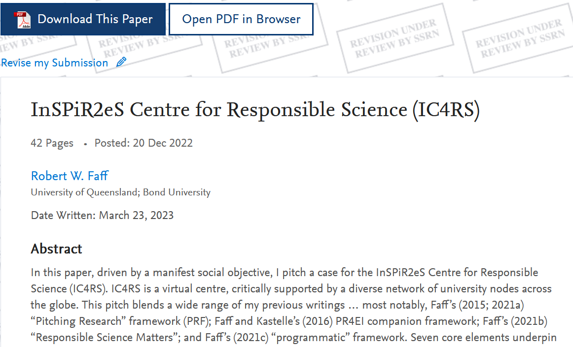 InSPiR2eS Centre for Responsible Science (IC4RS) <a href="/SSRN/">SSRN</a> papers.ssrn.com/sol3/papers.cf… <a href="/PitchResearch/">Pitching Research</a> <a href="/PiR2e/">InSPiR2eS</a>
