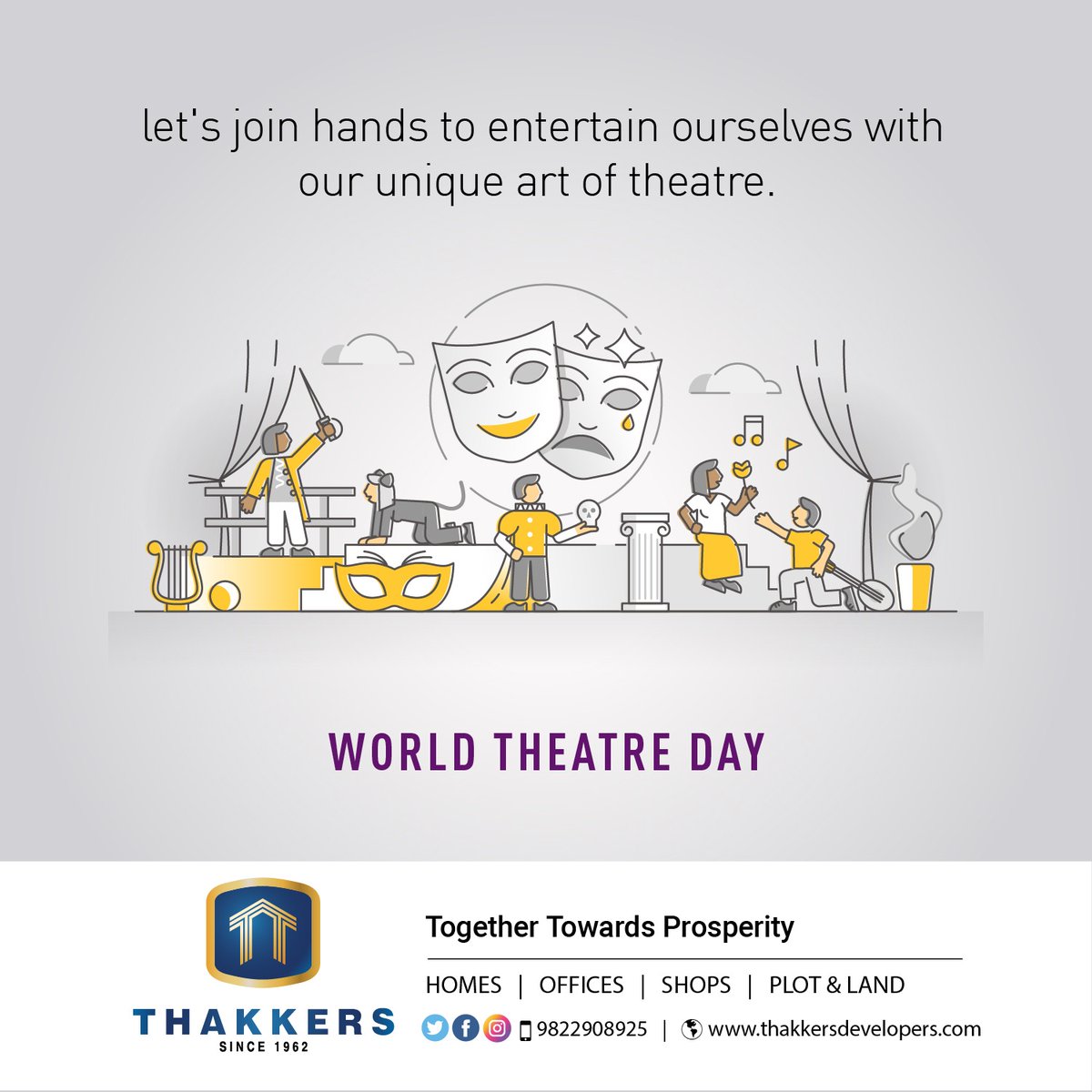 #WorldTheatreDay #theaterday #actors #theaterlife #Teatro #theatrearts #art #theatreartist #shows #Acts #Entertainment #theaterperformance #acting #uniqueart #actresses 
#Thakkers #Nashik #Homesforall #Plot #Land #Homes #Flats #Office #Showrooms #Shops