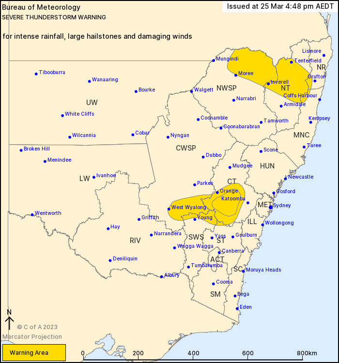 EWNAlerts's tweet photo. NSW Severe Thunderstorm Warning: Large Hail, Damaging Winds, Intense Rain. Bathurst, Oberon, Blayney and Trunkey Creek. #thunderstorm #ewnalerts #NSW #hail #wind #flashflood #intenserain #nswstorm #nswwx #NSWSES https://t.co/DnJfsLK2ga https://t.co/T0db7Mpw8c